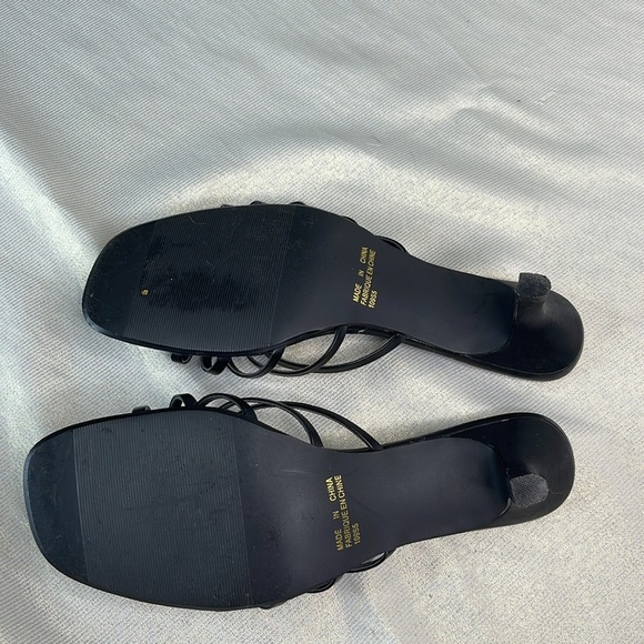 Vintage Y2K Strappy Square Toe Kitten Heels Black Paula Premier Collection 8.5 - Picture 8 of 11